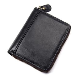 RFID-korttikotelo / lompakko aitoa nahkaa - musta