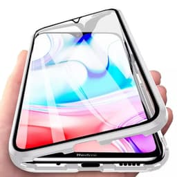 Mobilt deksel med innebygd skjermbeskytter for Xiaomi Redmi 8 - Silver