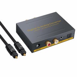 Digital til analog konverter - 2 Toslink / 2 koaksial til RCA R / L + 3,5 mm