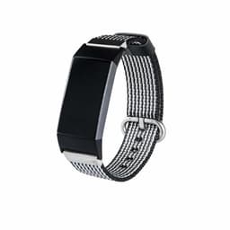 Fitbit Charge 3/4 rannekoru nailon musta / valkoinen