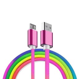 Micro USB-kabel - nylon - regnbuefarver - 1 m