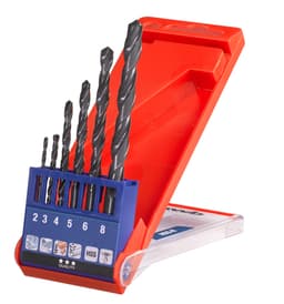 HSS-borsett, 2-8 mm, i kasse, 6 deler