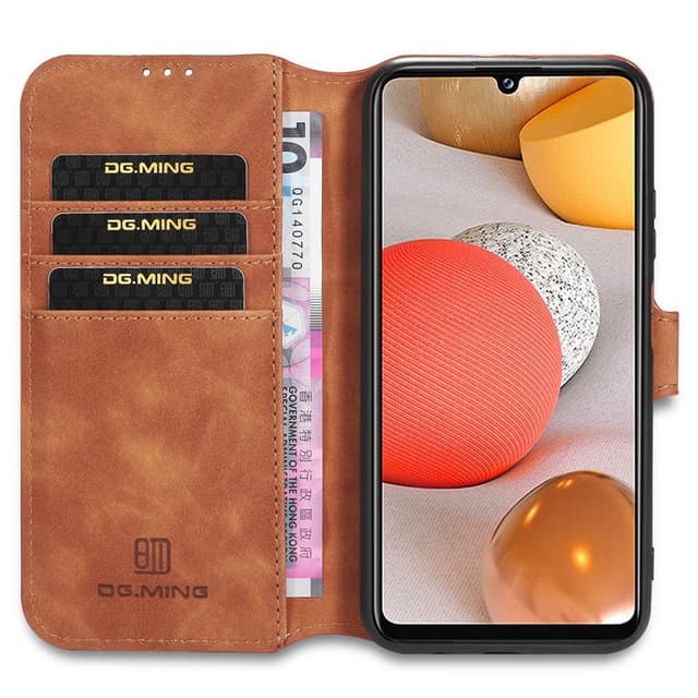 DG-Ming mobil lommebok 3-kort Samsung Galaxy A42  - brun