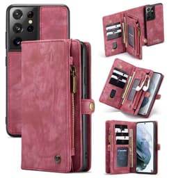 Multi-Wallet CaseMe 11-kort Samsung Galaxy S21 Ultra  - rød