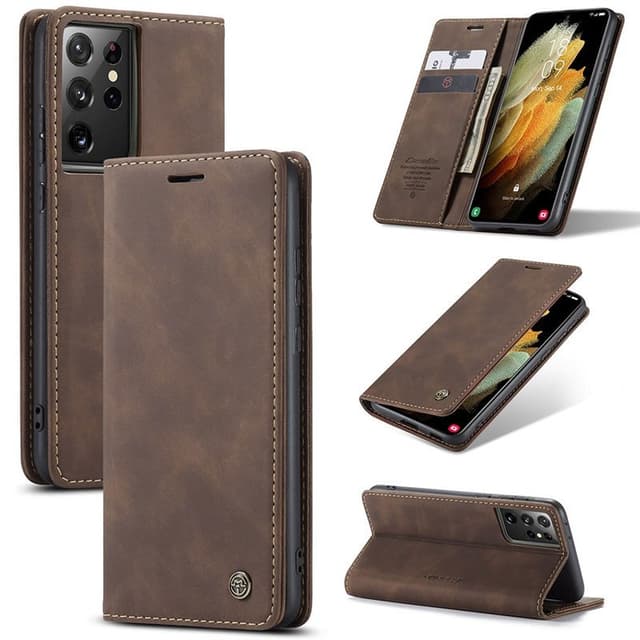 CaseMe Smart FlipCase Samsung Galaxy S21 Ultra  - kahvi