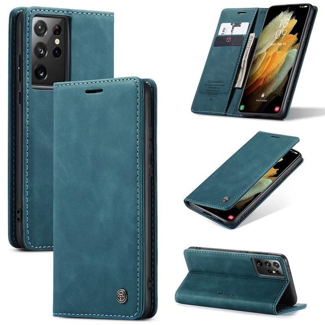 CaseMe Smart FlipCase Samsung Galaxy S21 Ultra  - blå