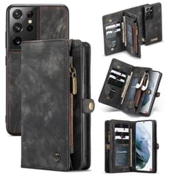 Multi-lommebok CaseMe 11-kort Samsung Galaxy S21 Ultra  - Sort / grå