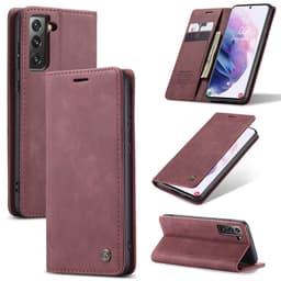 CaseMe Smart FlipCase Samsung Galaxy S21  - Vinröd