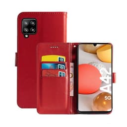 Lompakkokotelo 3-kortti Samsung Galaxy A42  - punainen