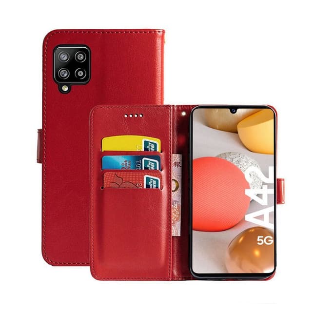 Wallet Cover 3-kort Samsung Galaxy A42  - rød
