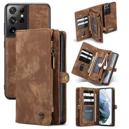 Multi-Wallet CaseMe 11-kort Samsung Galaxy S21 Ultra  - brun