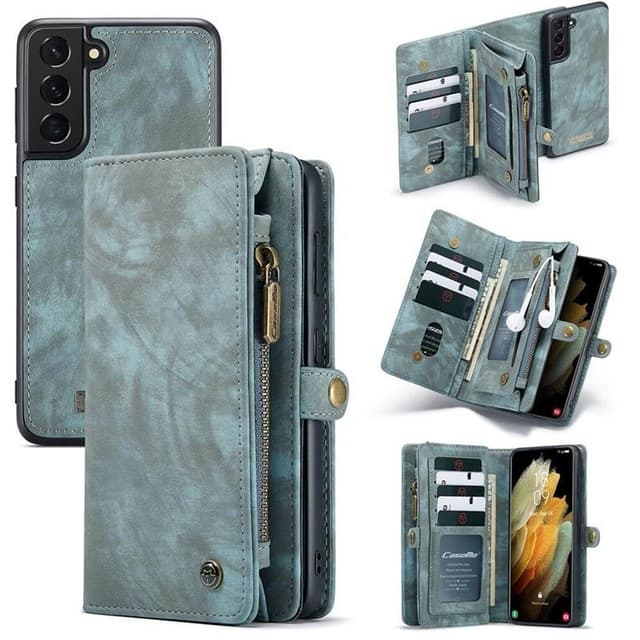 Multiplånbok CaseMe 11-kort Samsung Galaxy S21 Plus  - Blå