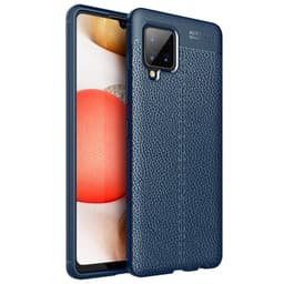 Lædermønstret TPU Cover Samsung Galaxy A42  - blå