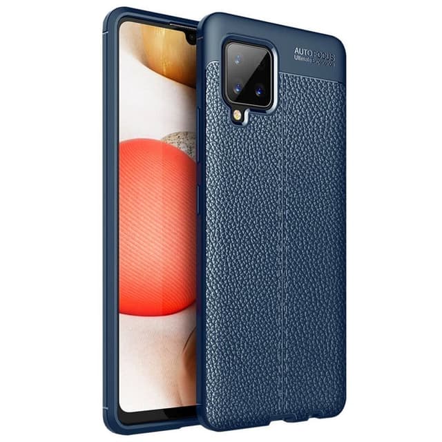 Nahkakuvioitu TPU kuori Samsung Galaxy A42  - sininen