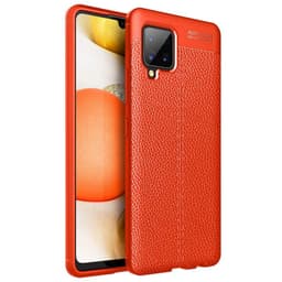 Nahkakuvioitu TPU kuori Samsung Galaxy A42  - punainen
