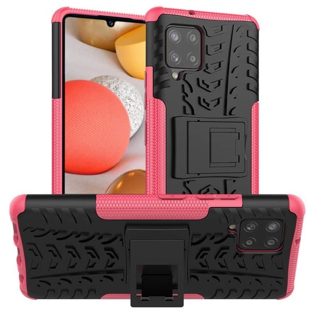 Iskunkestävä Suojakuori kotelo jalustalla Samsung Galaxy A42  - pink