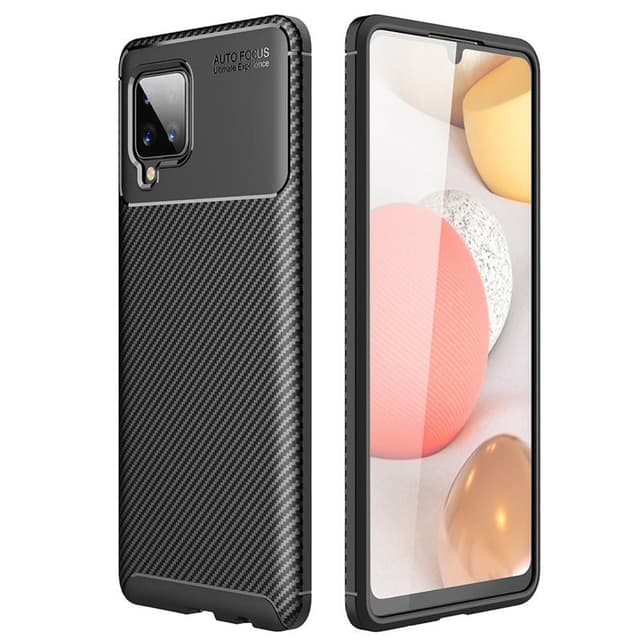 Carbon silikone cover Samsung Galaxy A42  - sort