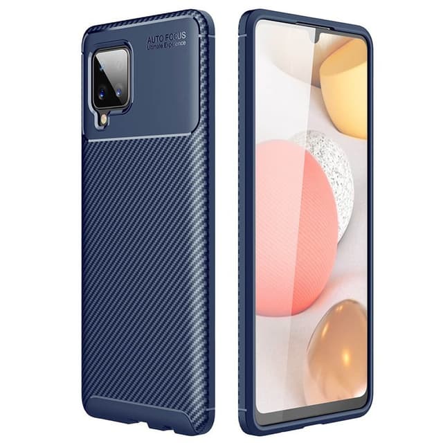Carbon silikone cover Samsung Galaxy A42  - blå