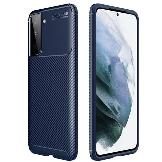 Carbon silikone cover Samsung Galaxy S21 Plus  - blå
