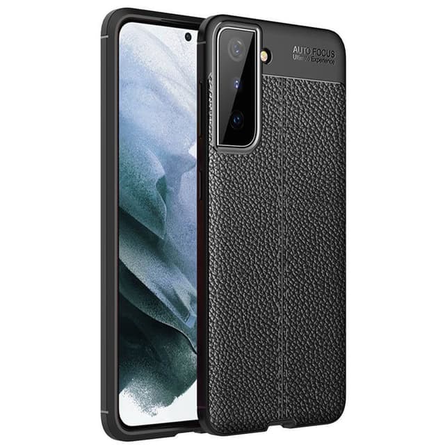 Nahkakuvioitu TPU kuori Samsung Galaxy S21 Plus  - musta