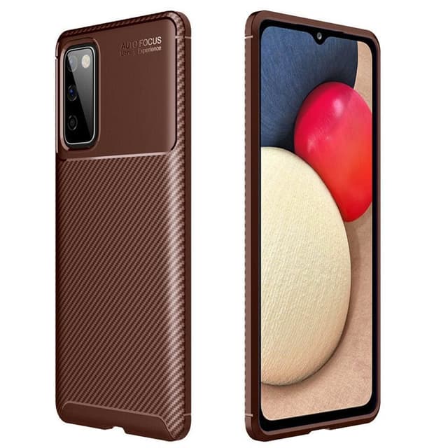 Carbon silikon skal Samsung Galaxy A02s  - Brun