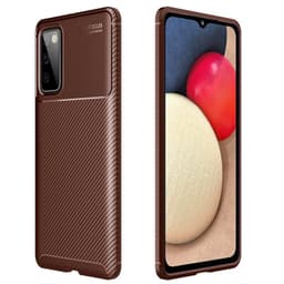 Carbon silikoni kuori Samsung Galaxy A02s  - ruskea