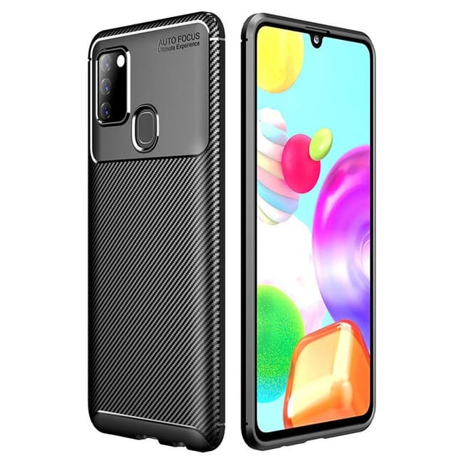 Carbon silikoni kuori Samsung Galaxy A21s  - musta