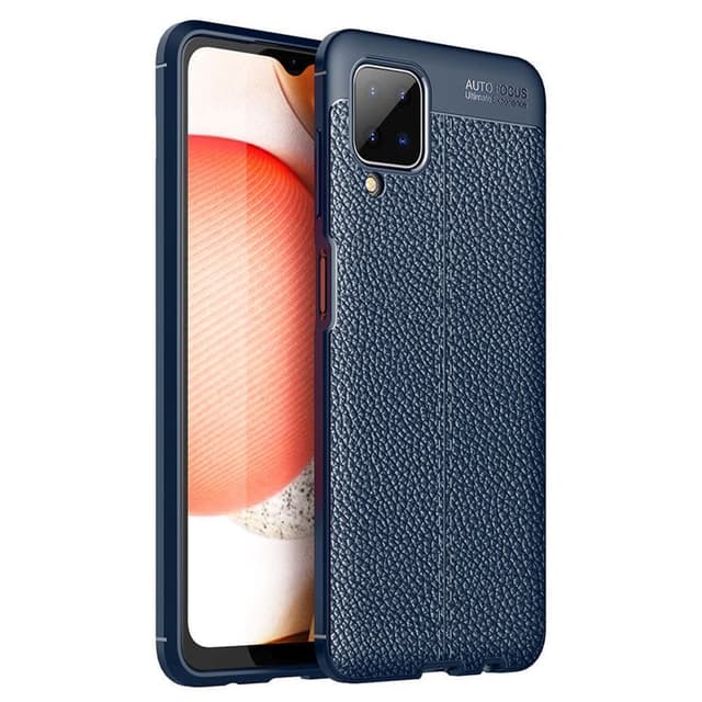 Nahkakuvioitu TPU kuori Samsung Galaxy A12  - sininen