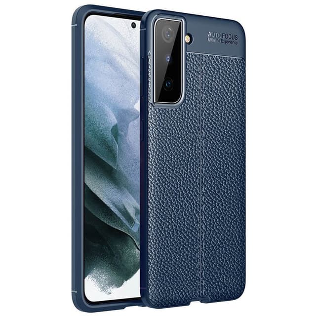 Nahkakuvioitu TPU kuori Samsung Galaxy S21 Plus  - sininen