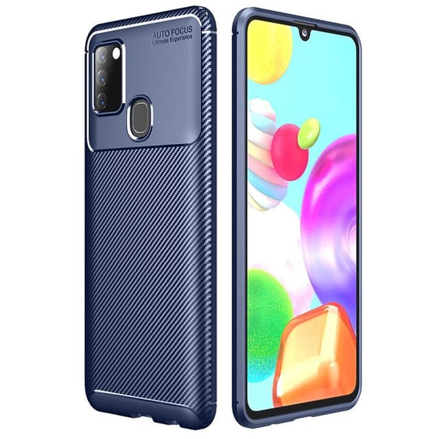Carbon silikoni kuori Samsung Galaxy A21s  - sininen