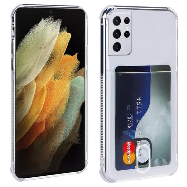 Silikonikotelo ja kolikkopaikka Samsung Galaxy S21 Ultra