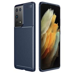 Karbon silikon Deksel Samsung Galaxy S21 Ultra  - Blå
