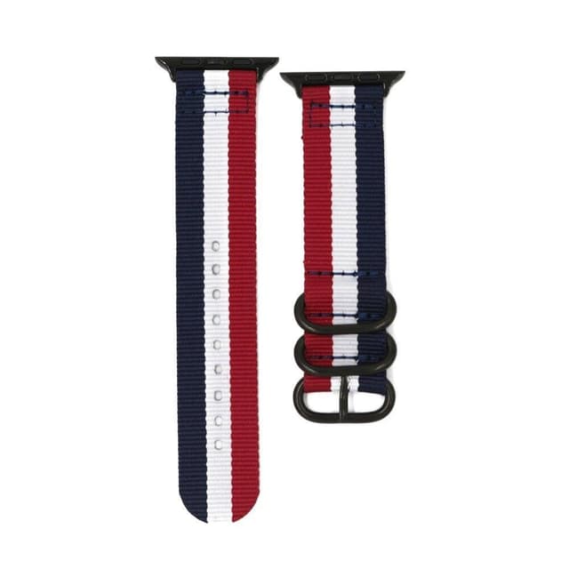 SKALO Nato-armband i nylon Apple Watch 38/40/41mm - Röd-Vit-Blå