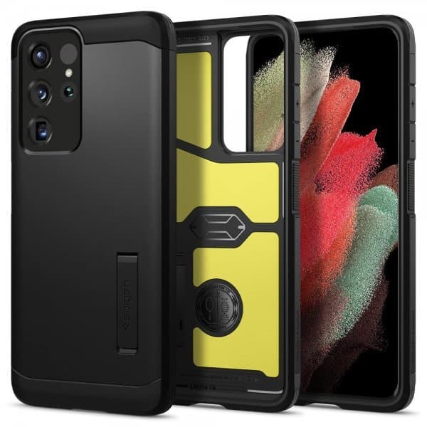 Spigen Samsung Galaxy S21 Ultra Suojakuori Tough Armor Musta