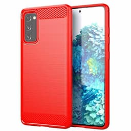 SKALO Samsung S20 FE Armor Carbon Iskunkestävä TPU suojakuori - Punainen