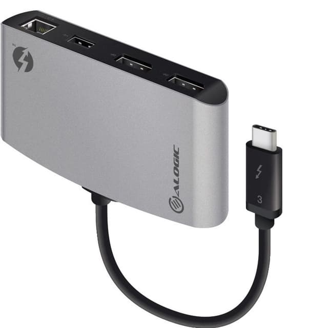 Alogic Thunderbolt 3 Dual DisplayPort dockingstasjon (grå)