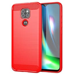 Stöttåligt Armor Carbon TPU-skal Moto E7 Plus - Röd