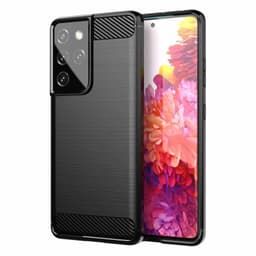 Stöttåligt Armor Carbon TPU-skal Samsung S21 Ultra - Svart