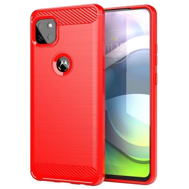 Stöttåligt Armor Carbon TPU-skal Moto G9 Power - Röd