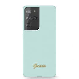 Guess Samsung Galaxy S21 Ultra Cover Metal Logo Lyseblå