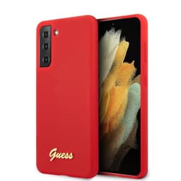Guess Samsung Galaxy S21 Plus Cover Metal Logo Rød