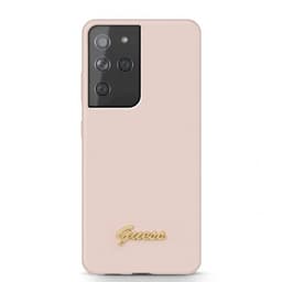 Guess Samsung Galaxy S21 Ultra Cover Metal Logo Lyserød