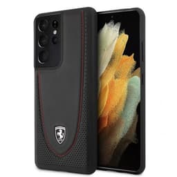 Ferrari Samsung Galaxy S21 Ultra Kotelo Logo Perforoitu Musta