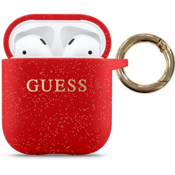 Guess AirPods (1/2) Cover Glitter Rød