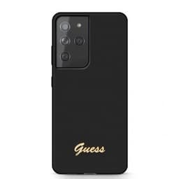 Guess Samsung Galaxy S21 Ultra Kuori Metal Logo Musta