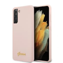Guess Samsung Galaxy S21 Kuori Metal Logo Vaaleanpunainen