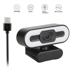 NÖRDIC USB Webbkamera 2K Full HD 30fps med Ring Light mikrofon Zoom Skype Facetime Teams Videokonferensing 4Megapixel webcam