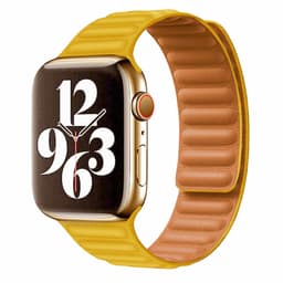 vegansk læder magnetisk Apple Watch Rem 42/44 mm Yellow