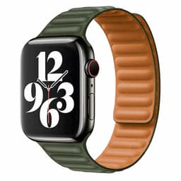 Vegaaninen nahka magneettinen Apple Watch Band 38/40 mm Olive Green