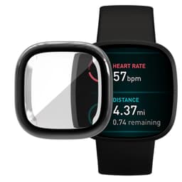 Fitbit Versa 3 Hærdet glas skærmbeskytter etui Black